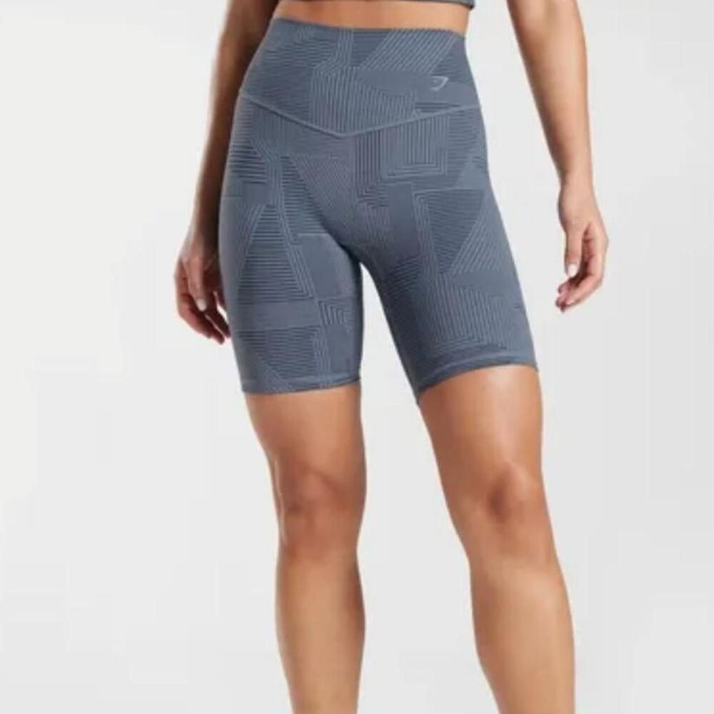 Gymshark Women's Grey and Blue Shorts
